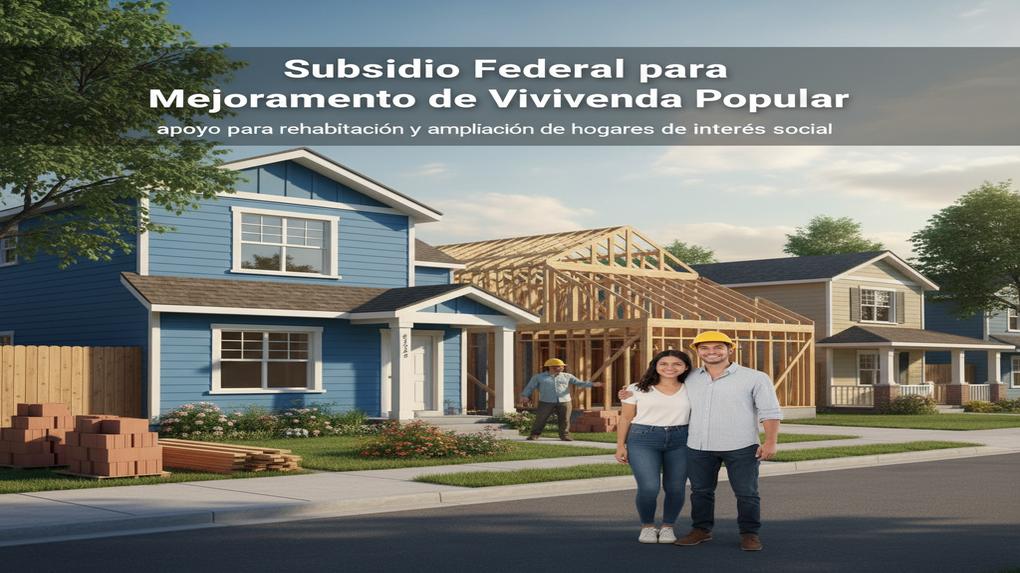 Subsidio Federal para Mejoramiento de Vivienda Popular: apoyo para rehabilitación y ampliación de hogares de interés social